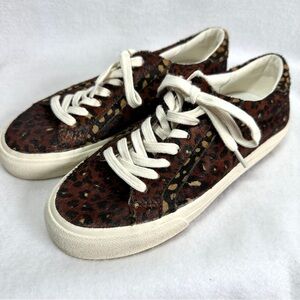 Madewell Calf Hair Animal Print Sneakers 6.5 Real Fur Low Top Shoes Comfort